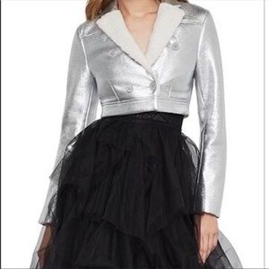 BCBG Max Azria Silver Cropped Jacket XS